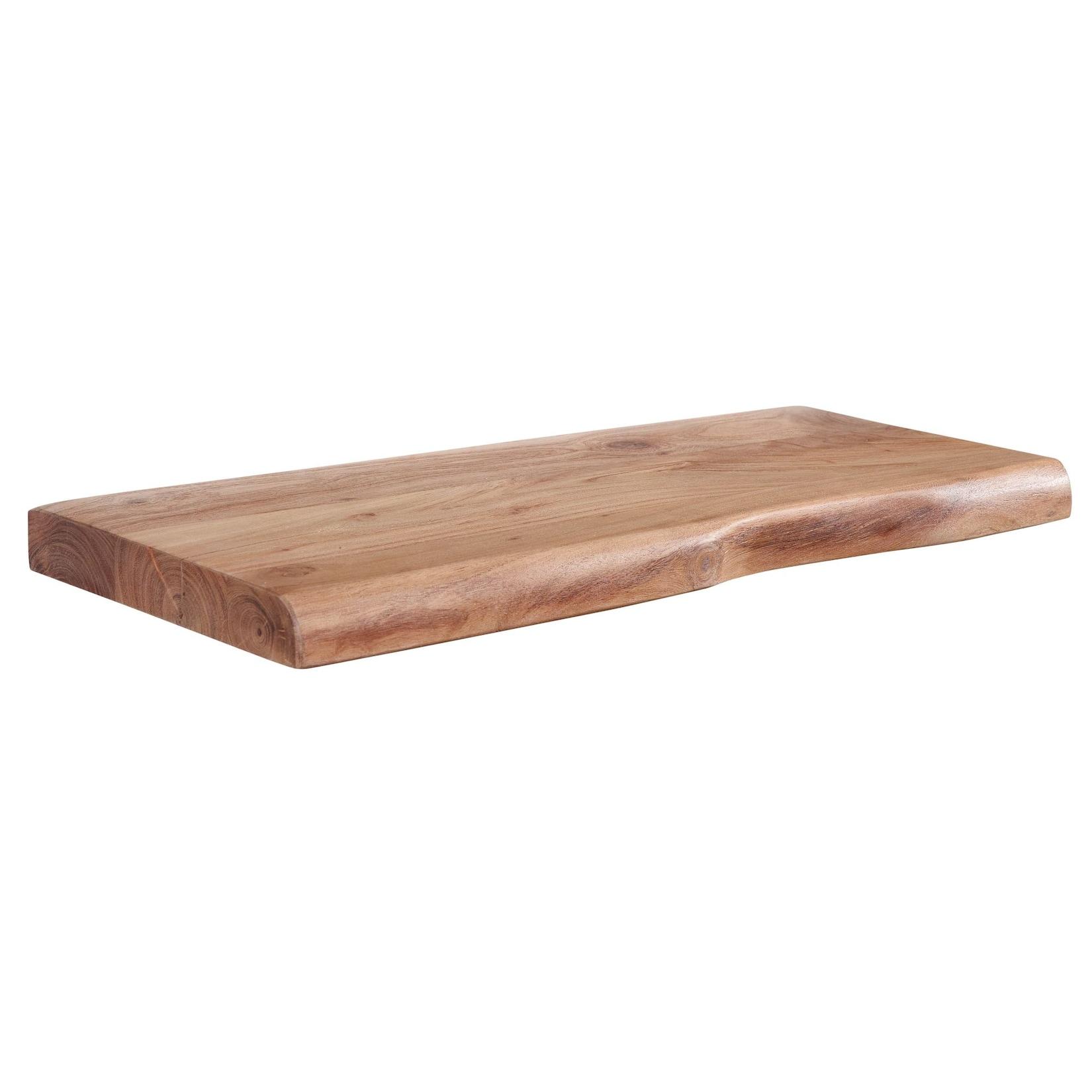 KADIMA DESIGN Landhausstil Hängeregal aus Massivholz Akazie, Rustikales Wandregal mit einzigartiger Baumkante
