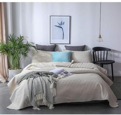 KASENTEX Quilted Coverlet Set Pre-Washed Microfiber Soft Warm Bedspread, Contemporary Star Design