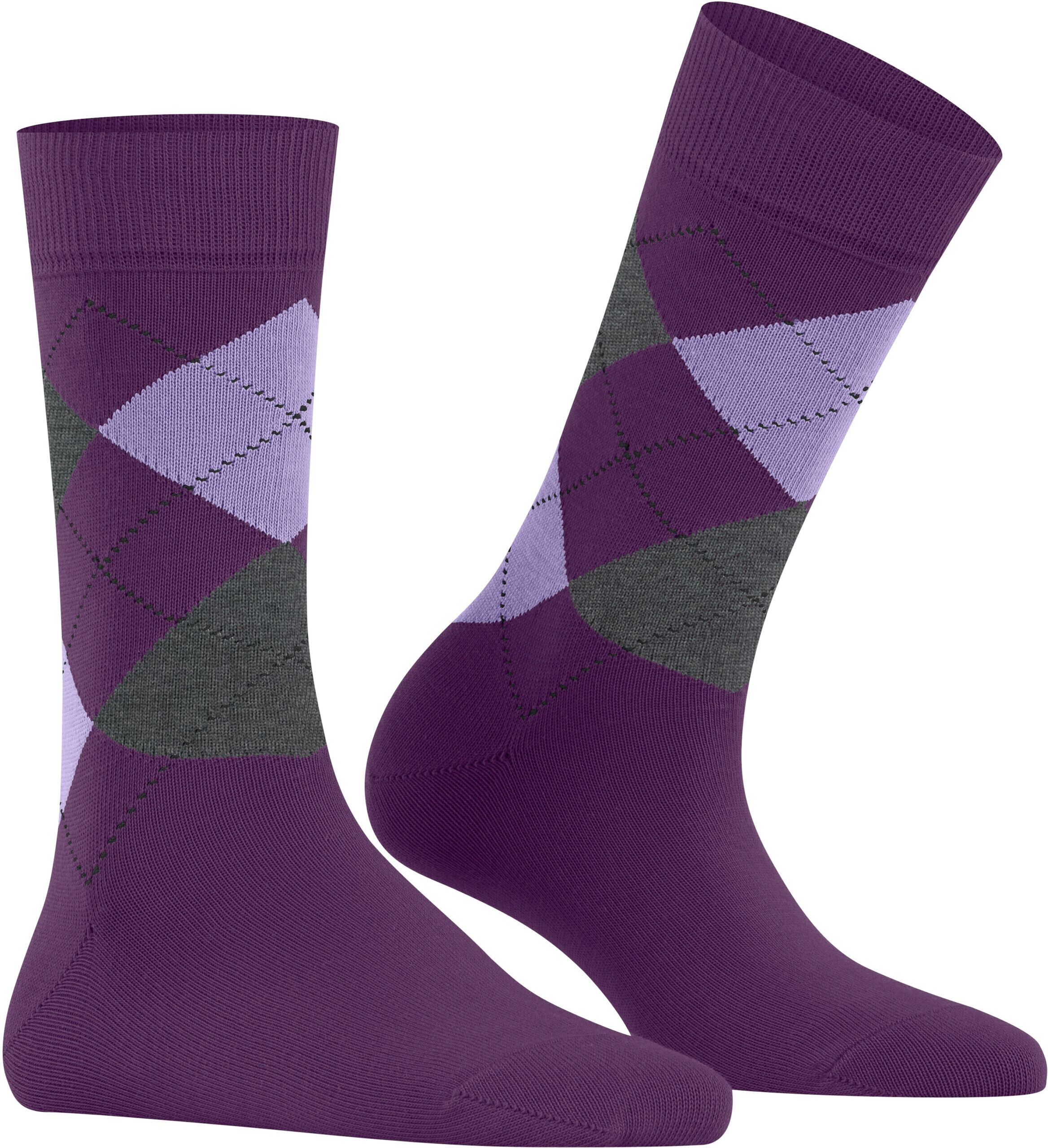 Socken BURLINGTON "Queen", Damen, Gr. 36-41, lila (ultraviolet (8295)), Obermaterial: 67% Baumwolle CO. 33% Polyamid PA., glatt, Socken Socken