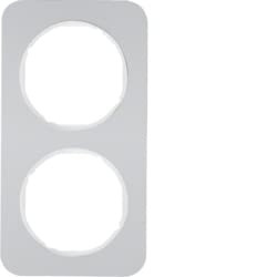 Hager R.1 R1 aluminium frame 2 elementen wit polar
