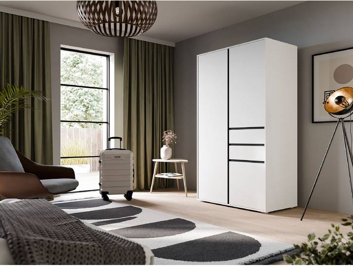 Drehtürenschrank Falun 100cm Weiß/Weiß