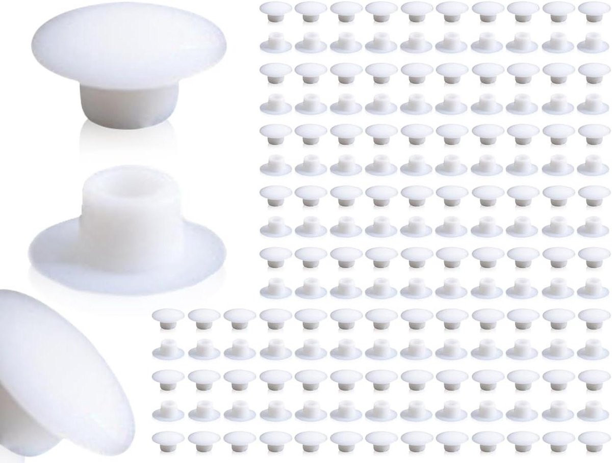 Gatenkappen Set Wit - 200 Stuks Afdekkers voor Meubels met Snap-in Ontwerp