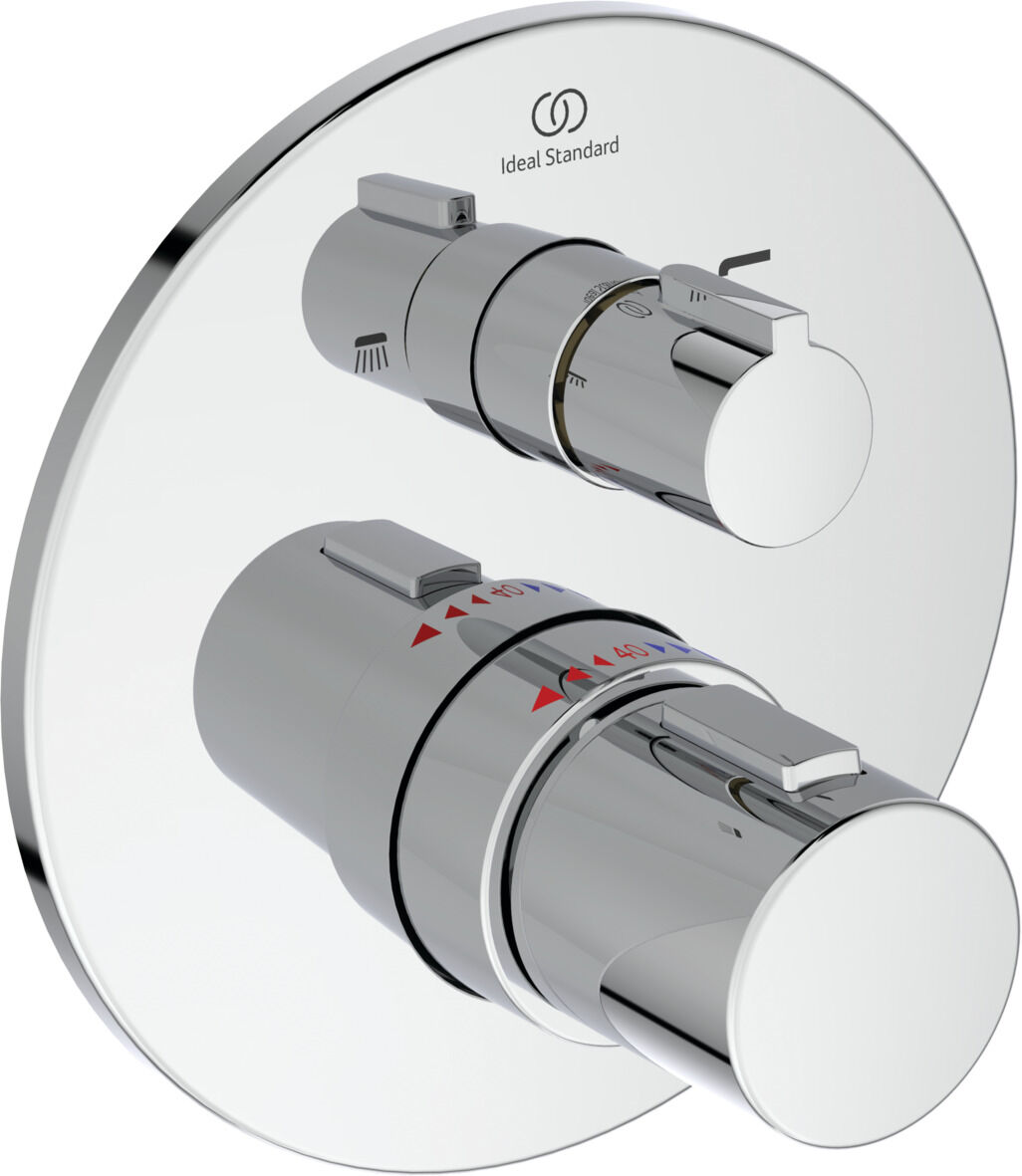 Ideal Standard T100 kit de montage final A5814AA pour thermostat de bain encastré, kit 2, chromé