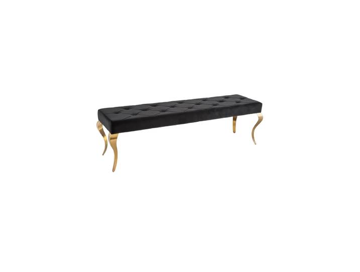 Design Sitzbank „Modern Barock“ Samt Schwarz / Gold Invicta Interiors