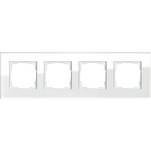 Gira Steckdosenrahmen 021412, Esprit, System 55, 4-fach, Glas, weiß