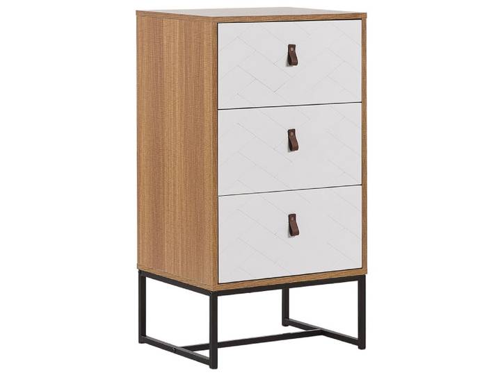 Commode à 3 tiroirs marron clairblanc