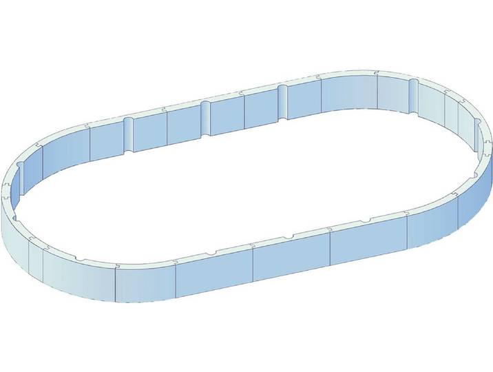 Poolwandisolierung KWAD Protector T60 , weiß, Polystyrol, Bauplatten, Poolwandisolierung, für Ovalformbecken der Größe 490x360x132 cm