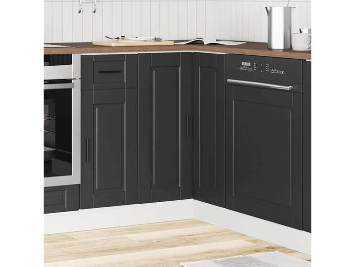 Armoire d'angle de cuisine - STAR - Armoire base de cuisine Porto - modern-desgin - noir - bois d'ingénierie LL341