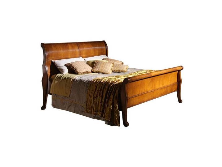 Xlmoebel Holzbett Hotelbett im Art déco Stil aus braunem Holz mit edlen Textilien (Bett), Hergestellt in Italien