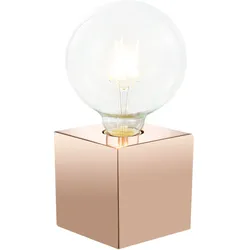 Retro Schreibtischlampe Tischlampe Nachttischlampe Touchschalter Tischleuchte Metall kupferfarben, 1x E27 Fassung, 12x12x10cm, Schlafzimmer Wohnzimmer