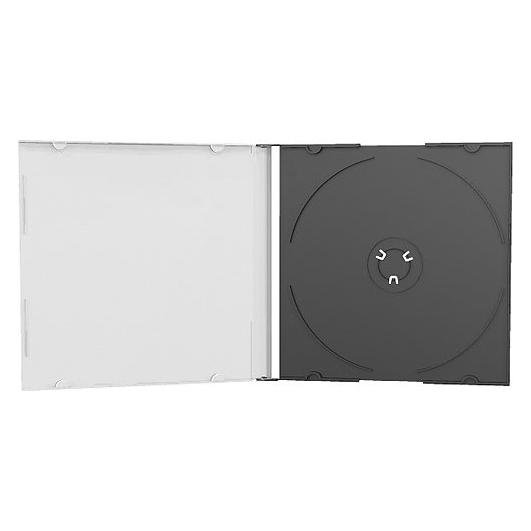 MediaRange CD-Leerhülle, schmal, für 1 Disc maschinenfähig, schwarzes Tray (BOX21-M)