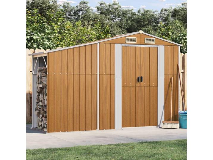 vidaXL Abri de jardin brun 277x93x179 cm Acier galvanisé