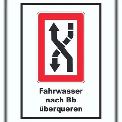 HB-Druck Fahrwasser nach Backbord zu überqueren Symbol und Text A0 (841x1189mm)