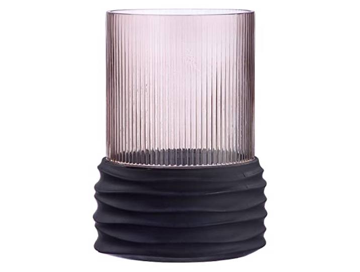 Casablanca Groove Vase décoratif en Verre avec Verre rainuré Marron Hauteur 26 cm
