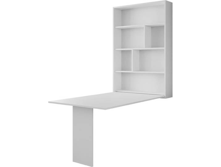 Best Mobilier Mondrian - table murale rabattable avec rangements - 4 personnes \, Blanc