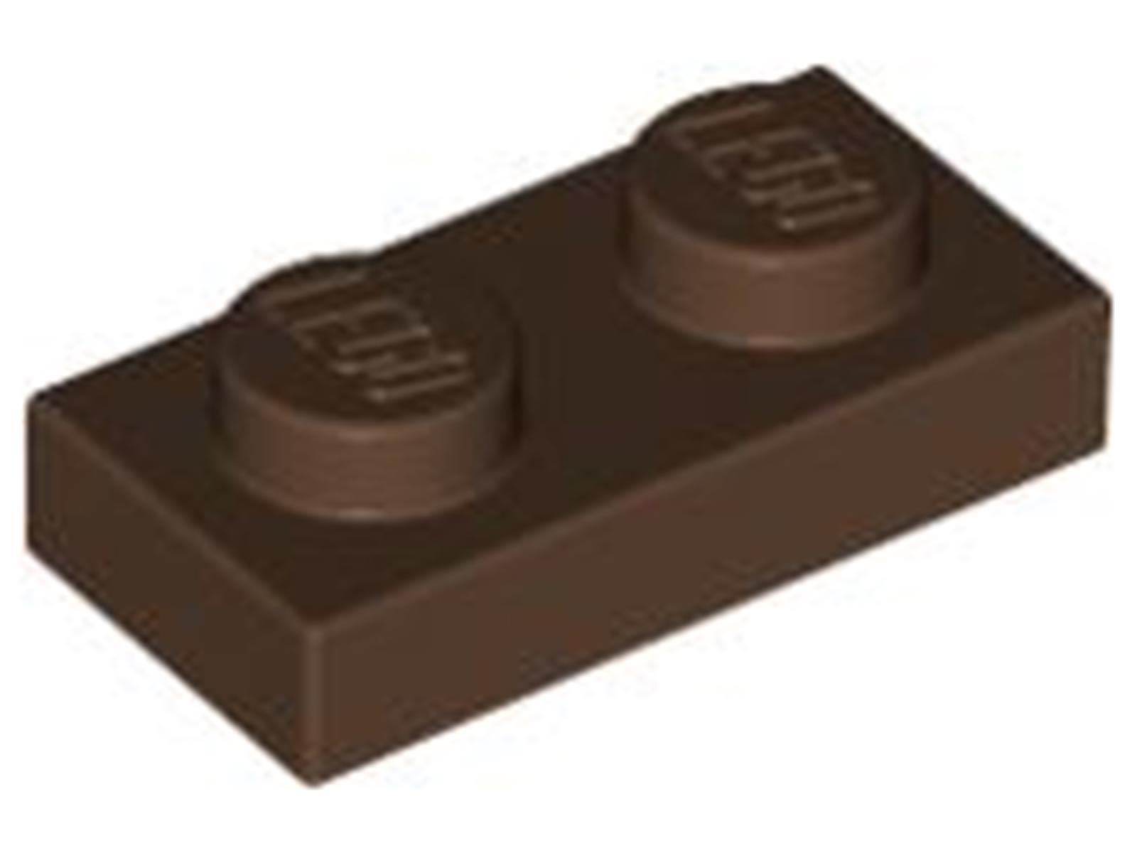Lego 250x 1x2 Platten 3023 - Plate Braun - Brown