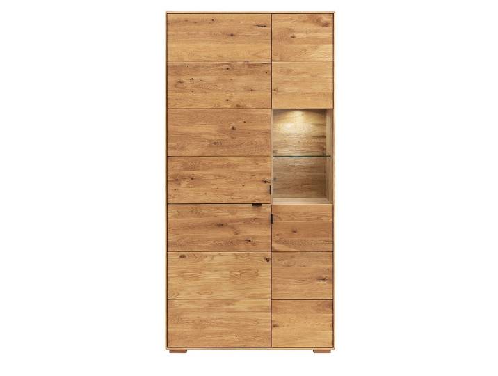 Vitrine mit Beleuchtung 96x195cm 'Montana' Wildeiche geölt