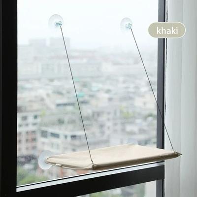 Uplift Essentials Heavy Duty Window Mount Pet Hammock khaki