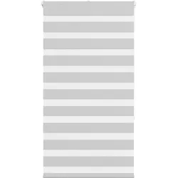 vidaXL Doppelrollo Hellgrau 85x150 cm Stoffbreite 80,9 cm Polyester