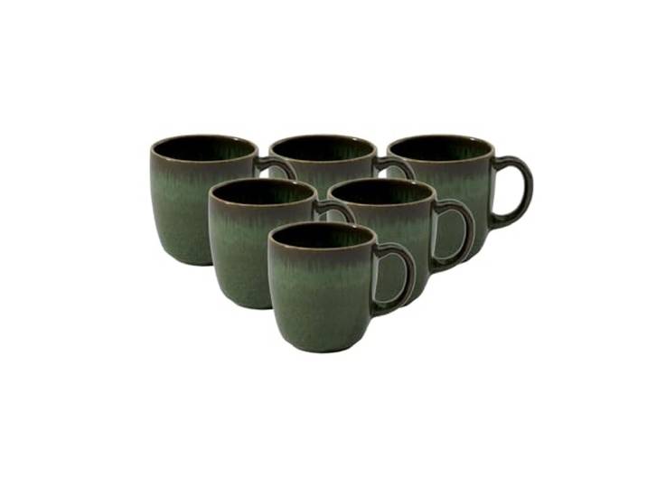 like. by Villeroy & Boch - Lave Vert Kaffeetassen 6er Set, 190 ml, Kaffeeobertasse mit einzigartiger Glasur, Skandinavisches Design, Steingut, Grün