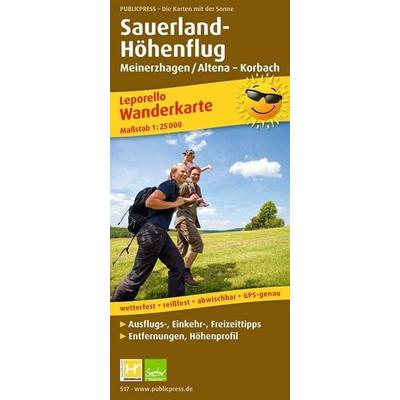 Publicpress Leporello Wanderkarte Sauerland Höhenflug, Meinerzhagen / Altena, Korbach 1:25.000, Sonstige von , KOMPASS Freytag & Berndt,