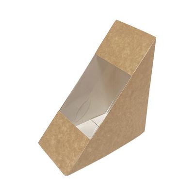 MONOUSO - Kraftkarton-Verpackung mit Fenster Doppeltes Sandwich 125x65x125mm (50 Stück)