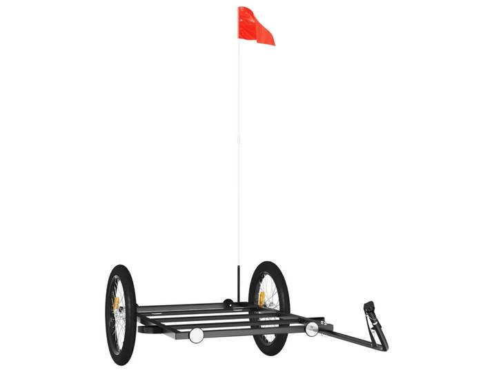 vidaXL Fahrradanhänger Schwarz 135/68/37 Cm Eisen, Metall, 68x37x135 cm, Freizeit & Co, Sport & Fitness, Fahrradanhänger