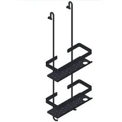 Giese Bodyguard Newport Duschkorb 30710-14 Halter für Rasierer, schwarz matt