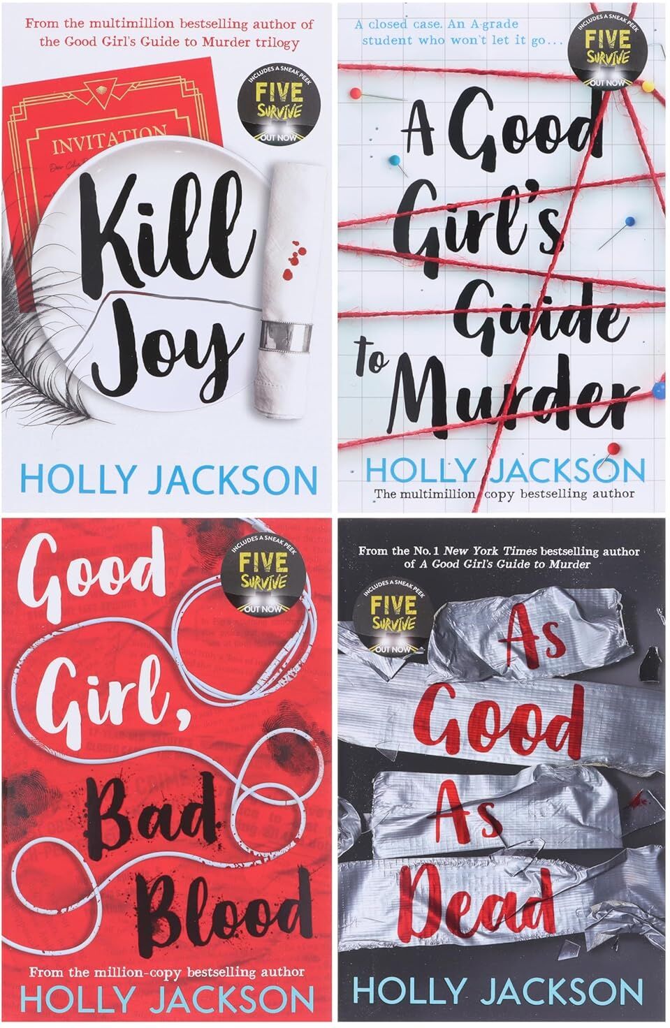Electric Monkey A Good Girl's Guide to Murder Series 4 Books Collection Set by Holly Jackson - Paperback YA Mystery Thriller Trilogy Plus Kill Joy Novella, Ages 12-14