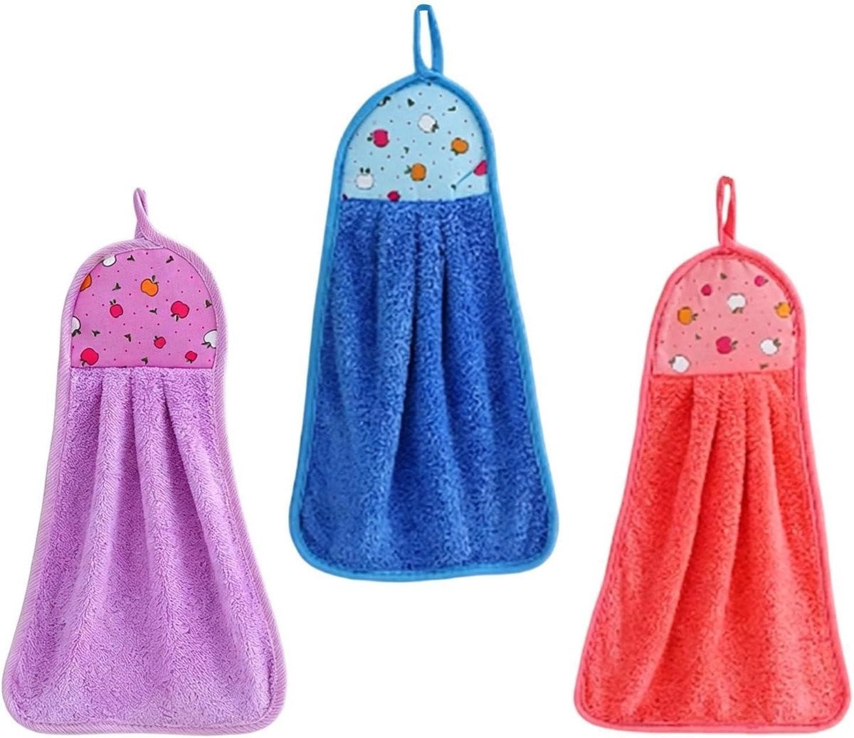 Meerkleurige koraal fleece handdoeken voor badkamer en keuken, 35 x 24 cm