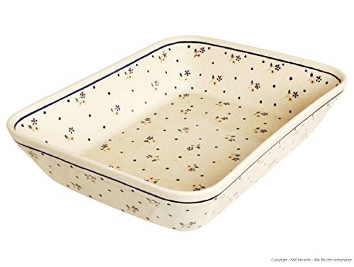 Original Bunzlauer Keramik Auflaufform mit hohem Rand für 6 Personen im Dekor 111