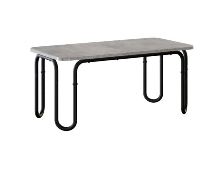 Couchtisch, Beton, Grau, 100 x 50 x 45 cm, U-Füße, verzinkter Stahl
