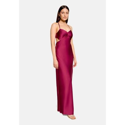 Cocktailkleid VERA MONT "Damen mit Cut-Outs", Damen, Gr. 38, Normalgrößen, Satin, rot (schwarz fuchsia), Satin, Obermaterial: 100% Polyester. Futter: 100% Polyester, figurbetont lang, Kleider