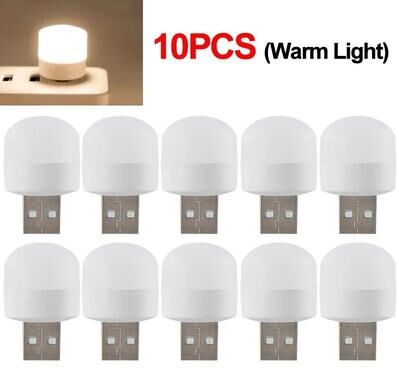 Uplifted Finds Portable Plug and Play Mini USB LED Lamp Packs warm 10 Pcs