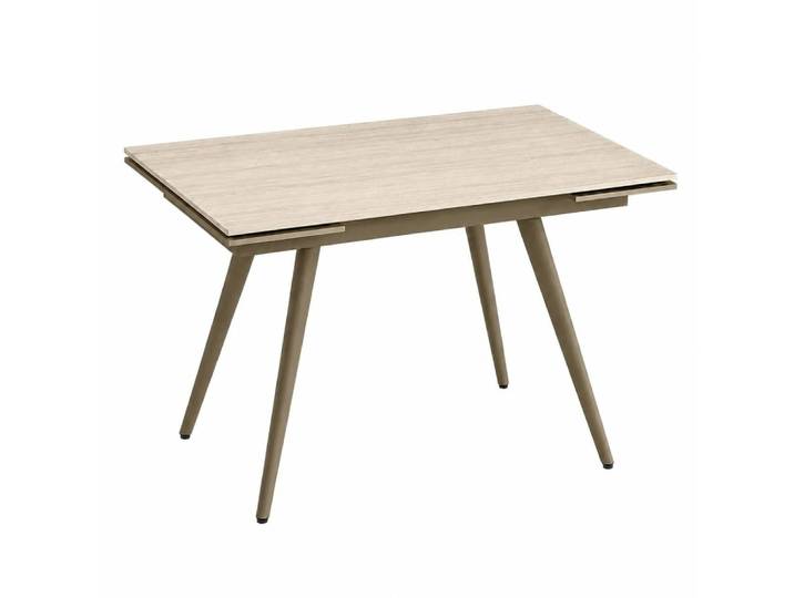 Table céramique extensible décor travertin 120-180 cm