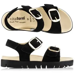 VITAFORM Damen-Sandalette Veloursleder 2 große Schnallen Sohle Lara