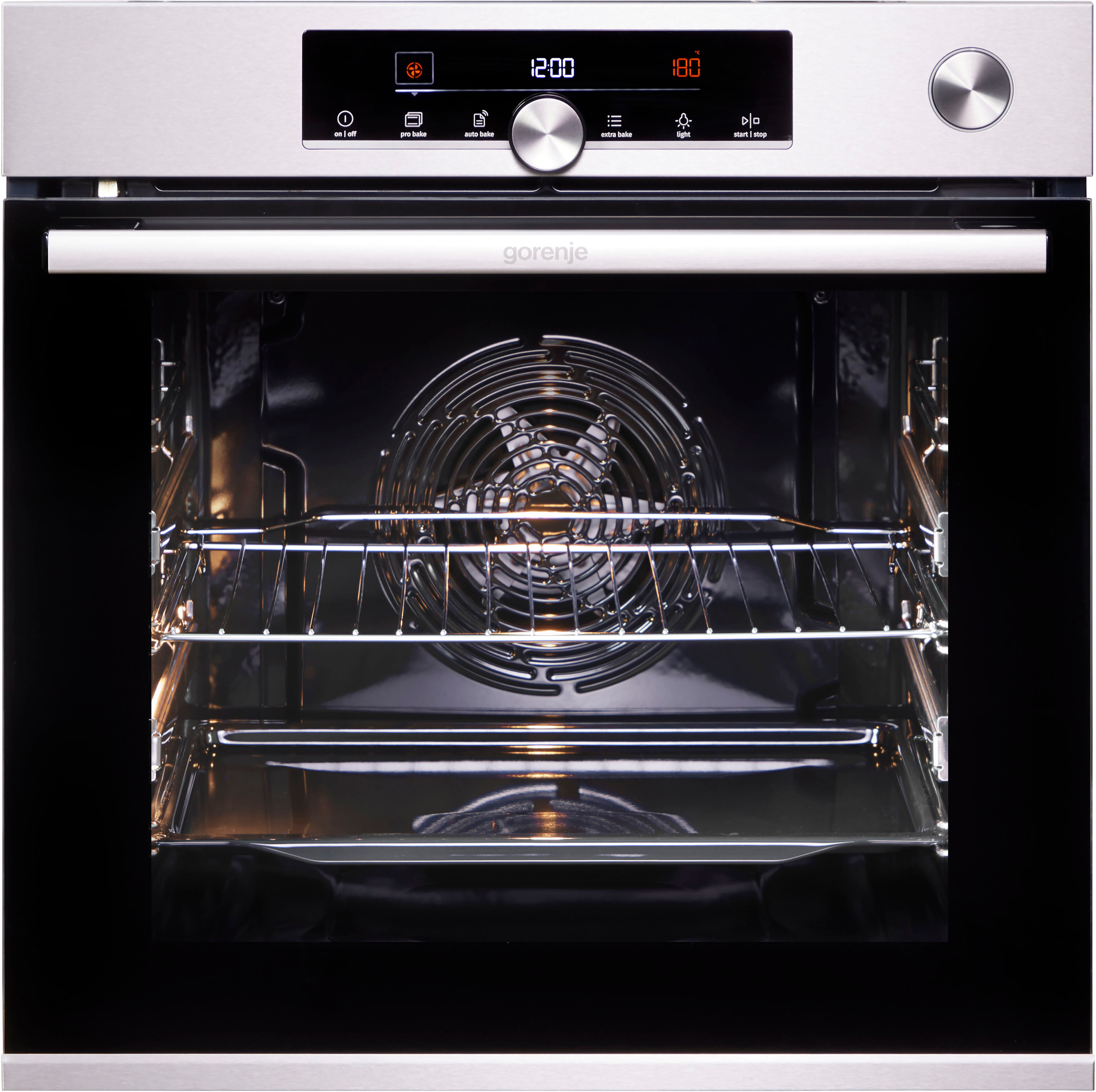 Gorenje Pyrolyse Backofen "BPSA 6747", Energieeffizienz: A+, silber (silberfarben), B:59,5cm H:59,5cm T:56,4cm, Backöfen, Pyrolyse, 2fach Teleskopauszug, Wassertank für Dampf, AirFry-Funktion, Pyrolyse Backofen