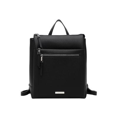 Rucksack TAMARIS "Rucksack TAS Melissa", Damen, Gr. B/H/T: 25cm x 29,5cm x 12cm, schwarz (schwarz 100), Polyurethane, Rucksäcke Rucksack