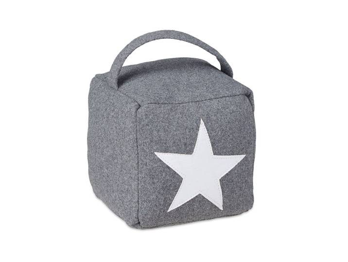 Türstopper Stern mit Griff Weiss-Grau