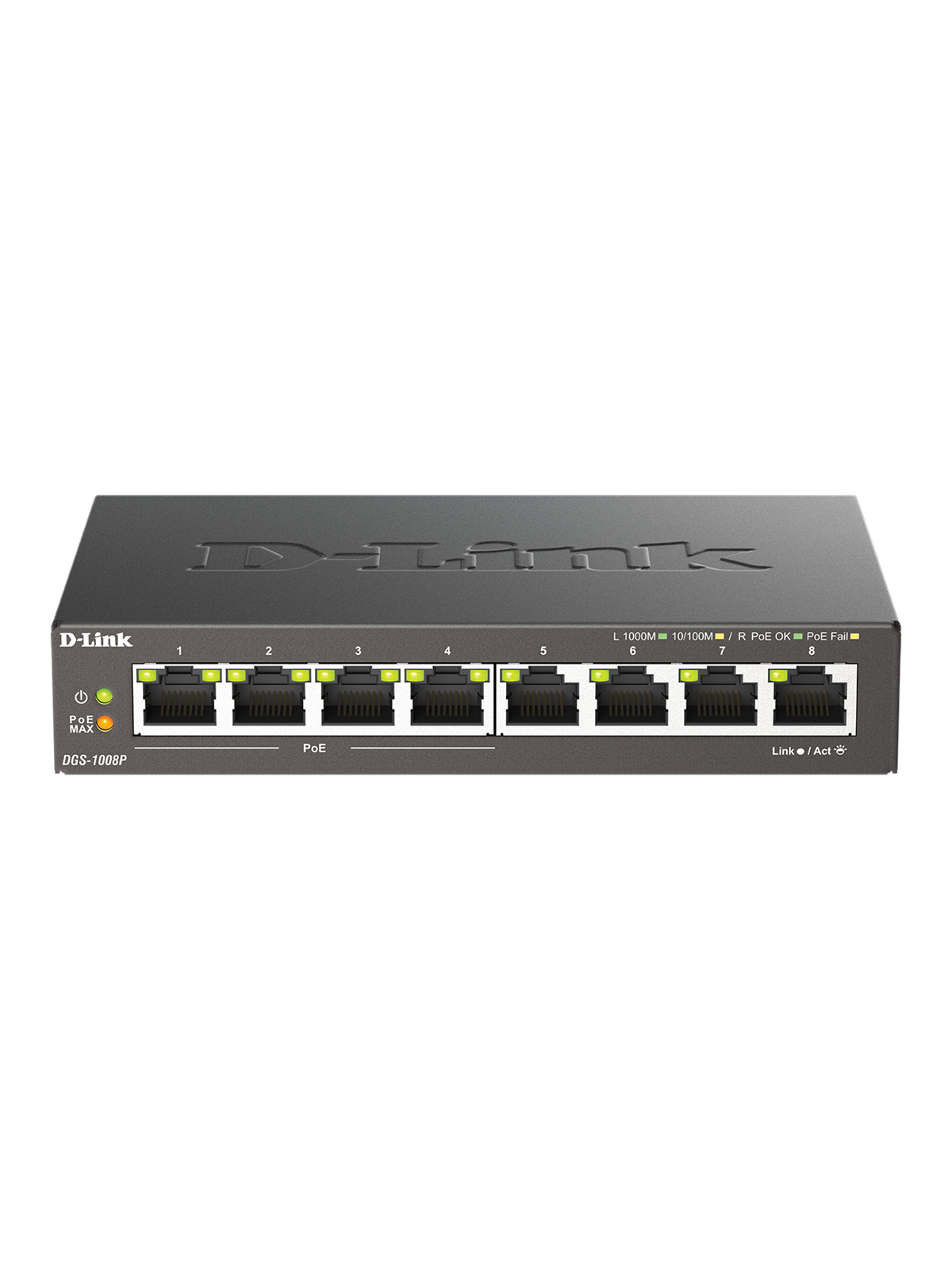 D-Link DGS-1008P - 8 Port Switch (4xPoE)