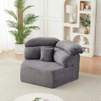 Loedds 53-inch 1-Seat Modular Modern Corduroy Sofa with Non-Slip Base and Cushioned Seats for Living Room