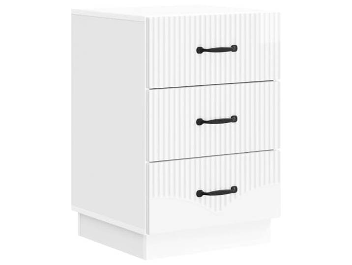 LMTYOENFG Nachttisch Hochglanz Weiß 3 Schubladen 43x41x63,5 cm Kompakte Nachtkommode fürs Schlafzimmer bietet strukturierten Stauraum und zeitloses Design für ein aufgeräumtes Ambiente.