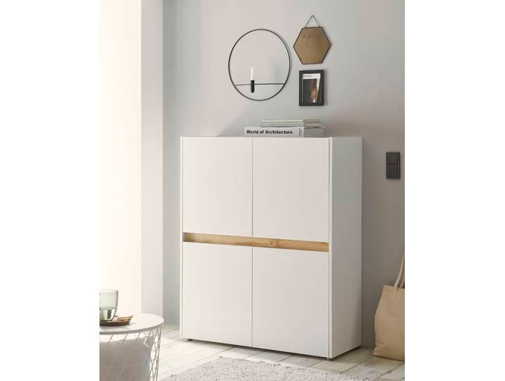 Highboard HOME AFFAIRE City/Giron, moderner Schrank, Kommode, Stauraumschrank, Hochschrank , weiss (weiß), B:100cm H:120cm T:40cm, Sideboards, Highboard, zeitlos, modern, ausreichend Stauraum, vielseitig einsetzbar
