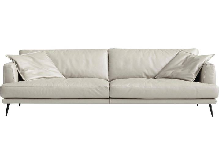 2,5-Sitzer EGOITALIANO Sophia, Designsofa mit extrakomfortablem Sitzkomfort, Breite 214cm , weiß, B:214cm H:77cm T:96cm, Leder BULL (Echtes Rindsleder). Geschliffenes, pigmentiertes und behandeltes Rindsleder mit einer Dicke von 1, 3-1, 5 mm. Es handelt sich um ein weiches, geschütztes Leder. Eine leichte Deckschicht schützt sie vor Flecken, ohne ihre ursprünglichen Eigenschaften zu verändern. Dieses geschützte Leder kombiniert die Vorteile von Natürlichkeit und Weichheit mit einer guten Beständigkeit gegen Verschleiß und Ausbleichen. Das Vorhandensein der charakteristischen Zeichen, die das Leben des Tieres bestimmen, wie Narben, Körnungsunterschiede, Falten, Adern, Disharmonien in Farbtönen, beweisen ihre absolute Echtheit und großen Wert., Sofas, Daunenfederung, inkl. 2 Kissen