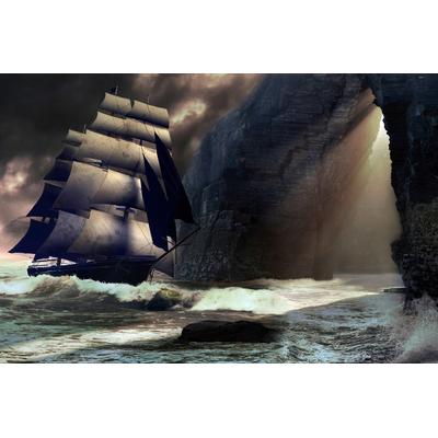 Fototapete PAPERMOON "Großes Schiff", bunt, B:4m L:2,6m, Vlies, Tapeten
