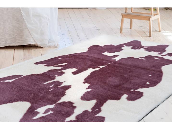 Teppich ARTE ESPINA Rabbit Animal 500 , lila (lila, weiß), B:160cm H:30mm L:230cm, Mikropolyester, Teppiche, Teppich, Kuscheliger Hochflorteppich, per Hand getuftet, mit Baumwollrücken