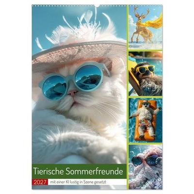 Tierische Sommerfreunde (Wandkalender 2027 DIN A2 hoch), CALVENDO Monatskalender