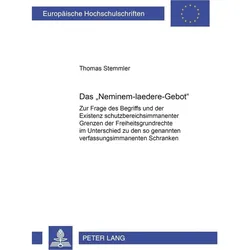 Das 'Neminem-laedere-Gebot', Fachbücher von Thomas Stemmler