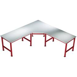 Manuflex AU0039.3003 Fünfeck-Verkettungselement UNIVERSAL mit PVC Dekor-Platte, für Tischtiefe = 600 mm Rubin-Rot