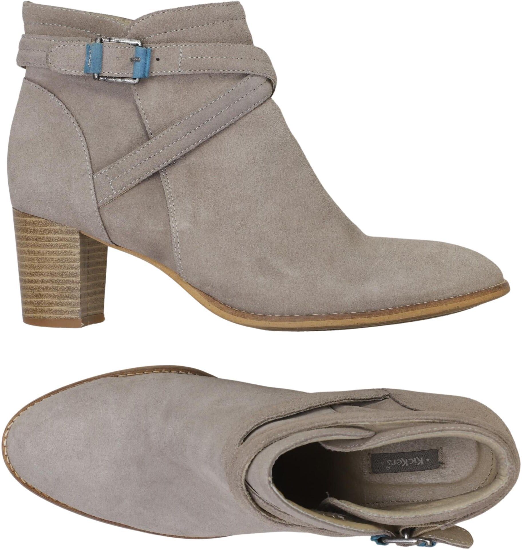 Kickers Damen Stiefelette, Grau, Gr. EU 41, Leder - Second Hand